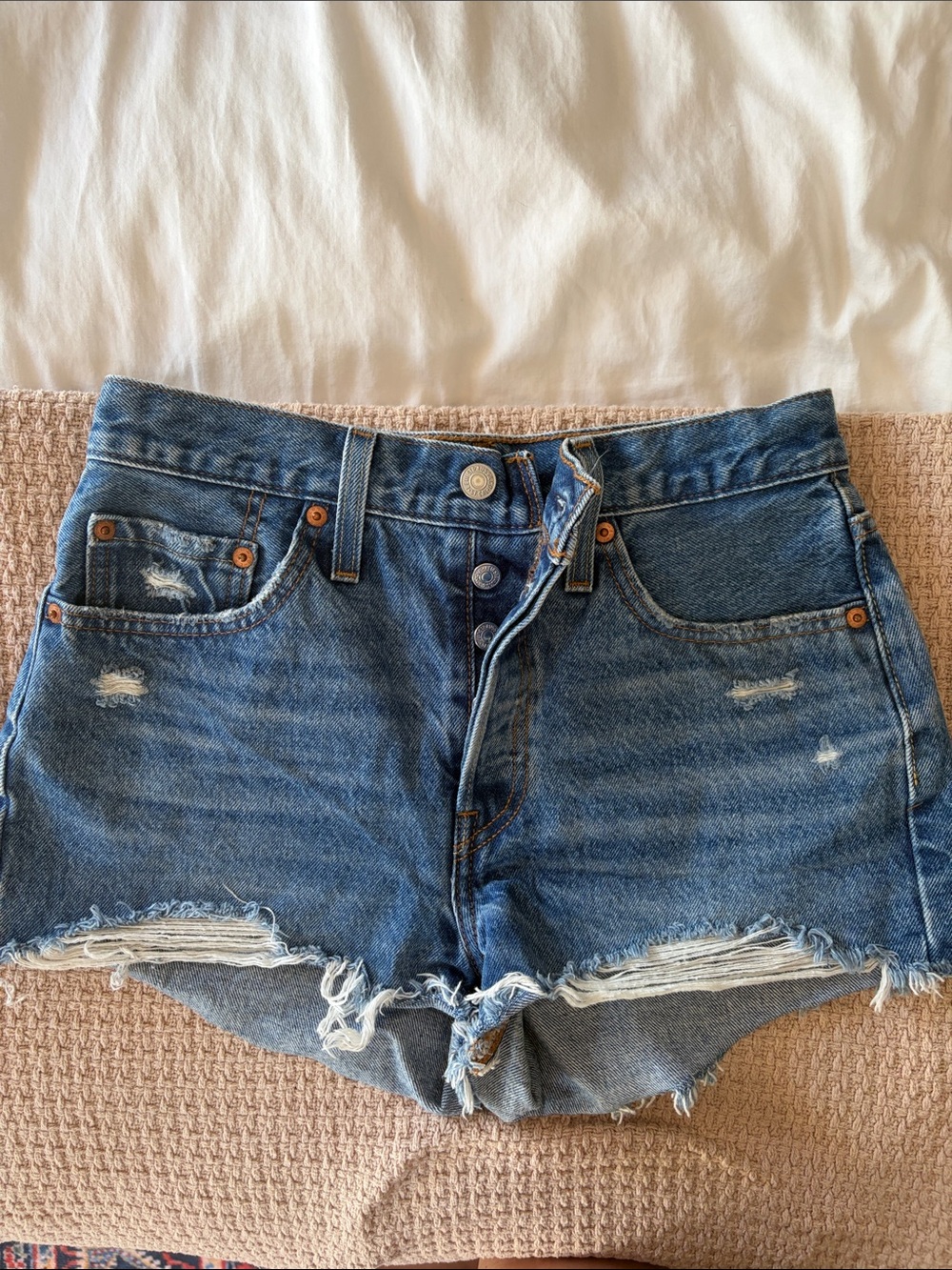Levi 501 Original Blue Wash Shorts